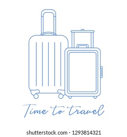 Vector illustration with two suitcases. Summer time, vacation. Leisure.
