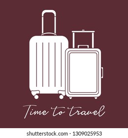 Vector illustration with two suitcases. Summer time, vacation. Leisure.
