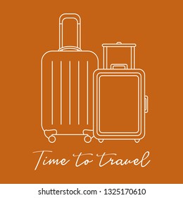 Vector illustration with two suitcases. Summer time, vacation. Leisure.