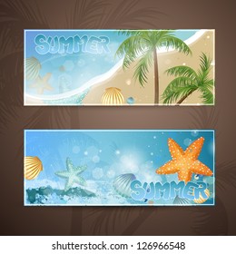 Vector Illustration of Two Summer Holiday Banners