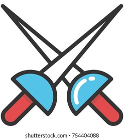 Vector illustration of two swords