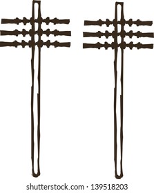 Vector illustration of two telephone poles