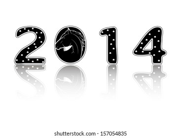 vector illustration of two thousand fourteen years