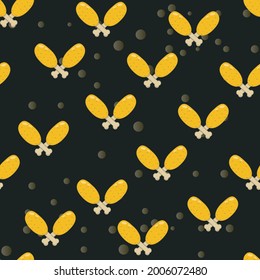 Vector Illustration Of Two Tight Chicken Pattern, Yellow, Gold and Black Colors Background
