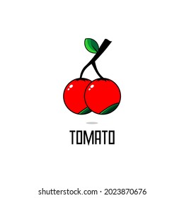 vector illustration of two tomato fruit icons