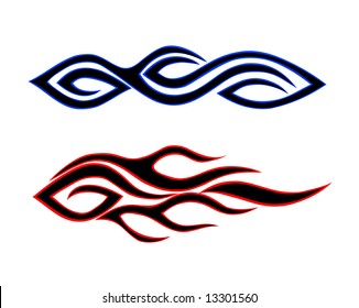 vector illustration of two tribal flames