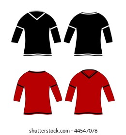 vector illustration of a  two T-shirts design template (front & back)