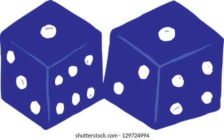 Vector illustration of two unlucky dice