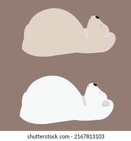 Vector illustration of two very cute bears, sticker, design for childrens. 
