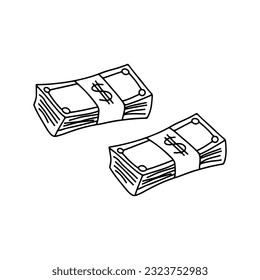 vector illustration of two wads of money