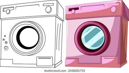 Vector illustration of two washing machines