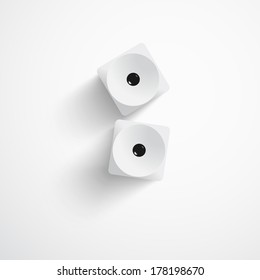 Vector illustration of two white dice