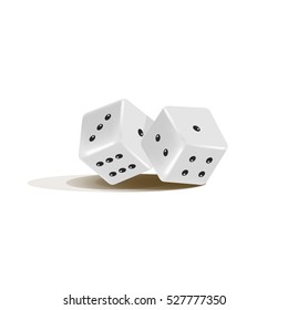 Vector illustration of two white dice