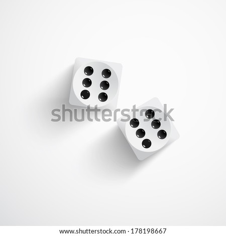 Vector illustration of two white dice