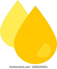 Ilustración vectorial de dos gotas amarillas. Gotas de aceite o grasa. Abeja. sustancia amarilla.