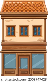 Ilustração vetorial de uma casa de dois andares
