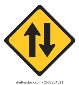 Ilustración vectorial de una señal de tráfico bidireccional. 