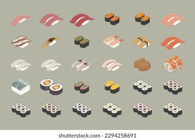 Vector illustration of a type of sushi