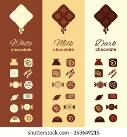 vector illustration / types of chocolate 