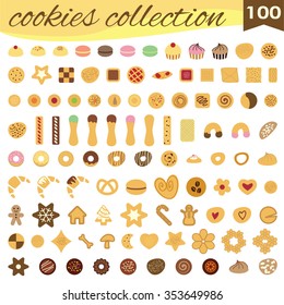 vector illustration / types of cookies / big collection 