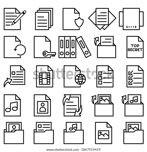 Vector Illustration Types Electronic Documents Paper Stock Vector ...