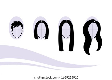 Vector illustration types of haircuts