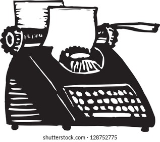 Vector illustration of a typewriter