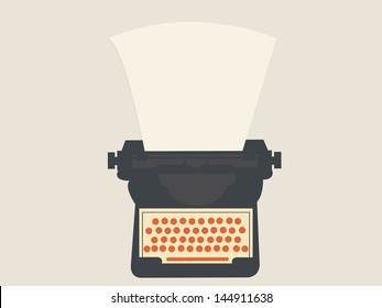 Vector Illustration of a Typewriter