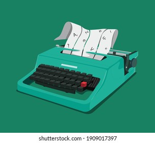 Vector Illustration Of A Typewriter. Creative Writing.