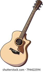 Vector illustration of a typical classic musical instrument, the guitar