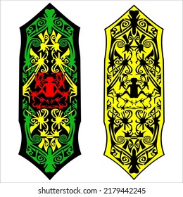 vector illustration of a typical Dayak shield can be used for t-shirt screen printing, knowledge books for children, plotters