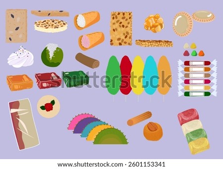 vector illustration of typical Mexican sweets. traditional sweets from Mexico	
