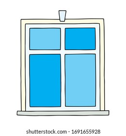 Vector illustration of the typical old house window. 
