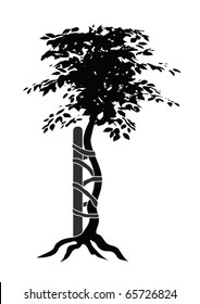 vector Illustration of the typical symbol for orthopedic medicals or doctors showing a buckled tree