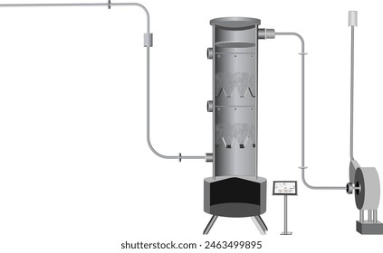 Vector Illustration for Typical Wet Scrubber System