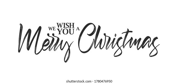 Vector illustration: Typographic hand lettering composition of Wish You a Merry Christmas.