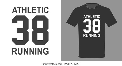 Vector illustration typographic minimalistic print of sports t-shirt for running