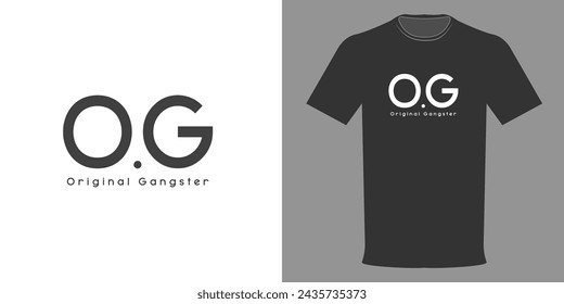 Vector illustration typographic print for t-shirt Original Gangster. OG philosophy