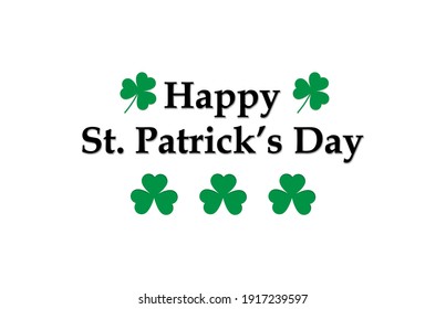 Vector illustration Typographic Saint Patrick's Day Card isolated on white background.Eps 10
