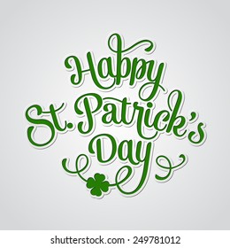 Vector illustration Typographic Saint Patrick's Day Card