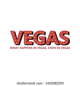 Vector illustration typographic t-shirt template with the words VEGAS
