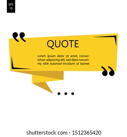 Vector illustration of typography design. Remark quote text box poster template concept. blank empty frame citation. Quotation paragraph symbol icon. double bracket comma mark. bubble dialogue banner.