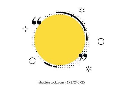 Vector illustration of typography design. Remark quote text box template concept. blank empty frame citation.