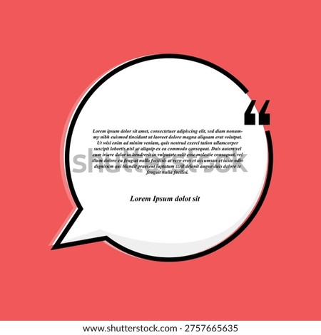 Vector illustration of typography design. Remark quote text box poster template concept. blank empty frame citation. Quotation paragraph symbol icon. double bracket comma mark. bubble dialogue banner.