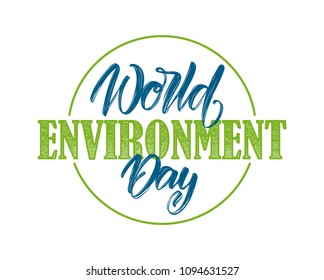 Vector illustration: Typography lettering composition of World Environment Day on white background