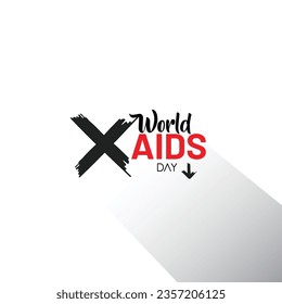 Vector illustration typography logo for World AIDS Day, 1st December, every year to raise awareness and knowledge about HIV and a call to move toward ending the HIV epidemic