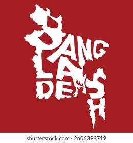 Vector illustration of Typography Map of Bangladesh
