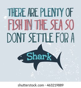 Vector Illustration - with typography and shark silhouette