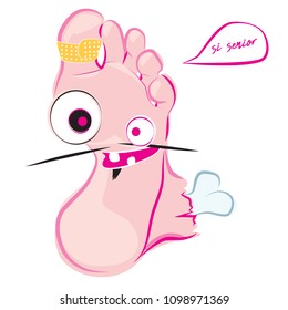 Vector Illustration with Typography T-shirt Graphic Fashion Design Foot Character