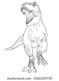 Vector illustration of tyrannosaurus rex coloring book